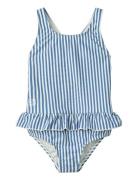 Amara Stripe Swimsuit Badedrakt Badetøy Blue Liewood