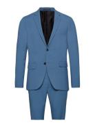 Plain Mens Suit - Normal Length Dress Blue Lindbergh