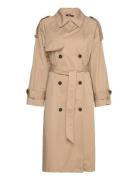 Maxi Trench Coat Trench Coat Kåpe Beige Gina Tricot