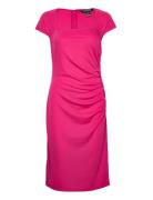 Stretch Jersey Dress Knelang Kjole Pink Lauren Ralph Lauren