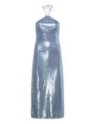 Melina Sequin Dress Knelang Kjole Blue Hosbjerg