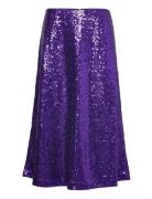 Slfsola Hw Midi Sequins Skirt B Knelangt Skjørt Purple Selected Femme