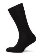 Black Ribbed Socks Underwear Socks Regular Socks Black AN IVY