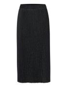 Kalinda Plisse Skirt Langt Skjørt Black Kaffe