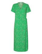 Objema Elise S/S Long Wrap Dress Rep . C Knelang Kjole Green Object