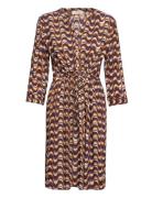 Crruna Dress - Zally Fit Knelang Kjole Multi/patterned Cream