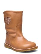 Boots - Flat - With Zipper Vinterstøvletter Pull On Brown ANGULUS