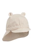 Gorm Linen Sun Hat With Ears Solhatt Cream Liewood