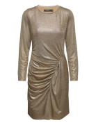 Foil-Print Jersey Dress Kort Kjole Gold Lauren Ralph Lauren