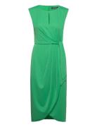 Stretch Jersey Tie-Front Dress Knelang Kjole Green Lauren Ralph Lauren