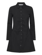 Long Sleeve Fitted Shirt Dress Knelang Kjole Black Calvin Klein Jeans