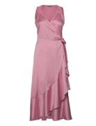 Camilji Sleeveless Dress Knelang Kjole Pink A-View