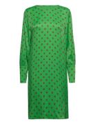Dress With Gatherings In Dot Print Knelang Kjole Green Coster Copenhag...