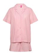 Stripel Kallie Shorts Set Pyjamas Pink Becksöndergaard