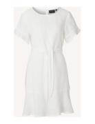 Meghan Linen Dress Knelang Kjole White Lexington Clothing