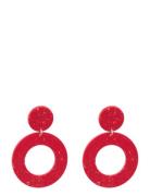 Circle Earrings No.1, Juicy Red Øredobber Smykker Red Papu