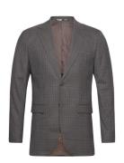 Slhslim-Neil Brwn Navy Chk Blz B Suits & Blazers Blazers Single Breast...