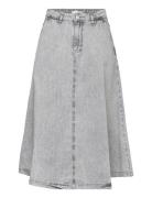 Bluebell Skirt Knelangt Skjørt Grey Basic Apparel