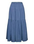 Sunset Skirt Knelangt Skjørt Blue Lollys Laundry