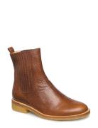 Booties - Flat - With Elastic Shoes Chelsea Boots Brown ANGULUS