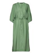 Slaminah Dress Knelang Kjole Green Soaked In Luxury
