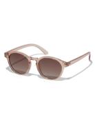 Kyrie Round Shaped Sunglasses Soft Brown Solbriller Brown Pilgrim