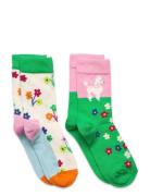 2-Pack Kids Poodle & Flowers Socks Sokker Strømper Multi/patterned Hap...