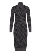 Vmaria Ls High-Neck Calf Dress Knelang Kjole Black Vero Moda