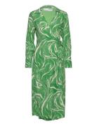 Slfsirine Ls Midi Wrap Dress B Knelang Kjole Green Selected Femme