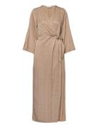 Slftyra 34 Ankle Wrap Dress B Knelang Kjole Brown Selected Femme