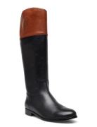 Justine Burnished Leather Riding Boot Høye Støvletter Black Lauren Ral...