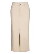 Vmwild Lucky Hr 7/8 Clr Skirt Lcs Knelangt Skjørt Cream Vero Moda