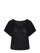 Pcafie Ss Reversible Lace Top Sww Strandklær Black Pieces