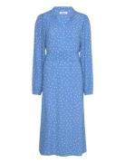 Parisll Midi Dress Ls Knelang Kjole Blue Lollys Laundry