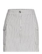 Striped Skirt Kort Skjørt White Gina Tricot