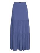 Melissa Dobby Viscose Maxi Skirt Langt Skjørt Blue Lexington Clothing
