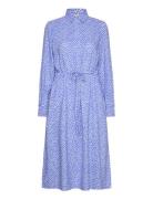 B. Copenhagen Dress-Light Woven Knelang Kjole Blue Brandtex