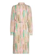 B. Copenhagen Dress-Light Woven Knelang Kjole Pink Brandtex