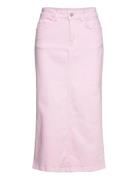 Nmkath Nw Color Midi Side Slit Skirt Knelangt Skjørt Pink NOISY MAY