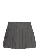 Pleated Mini-Skirt Kort Skjørt Grey Mango