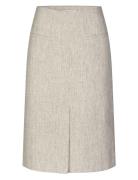 Haleymd Skirt Knelangt Skjørt Beige Modström