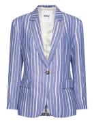 Allen - Linen Stripe Blazers Single Breasted Blazers Blue Day Birger E...
