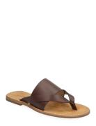 Eugene Brown Leather Sandals Flate Sandaler Brown ALOHAS