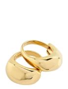 Light Recycled Ring, 2-In-1 Set Ring Smykker Gold Pilgrim