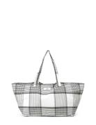 Shopperbag Large Checks Shopper Veske Grey By Mogensen