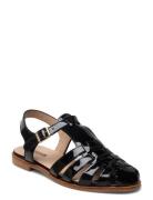 Sandals - Flat - Closed Toe - Op Flate Sandaler Black ANGULUS