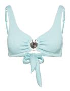 Crinkle Croptop Swimwear Bikinis Bikini Tops Triangle Bikinitops Blue ...