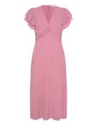Vallie Midi Dress Knelang Kjole Pink Bubbleroom
