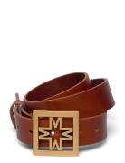 Iconic Thin Leather Belt Belte Brown Malina