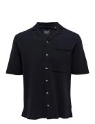 Onsluke Life 12 Resort Collar Knit Cs Tops Shirts Short-sleeved Navy O...